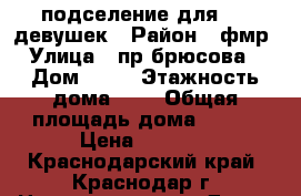 подселение для 1-2 девушек › Район ­ фмр › Улица ­ пр.брюсова  › Дом ­ 20 › Этажность дома ­ 2 › Общая площадь дома ­ 100 › Цена ­ 6 000 - Краснодарский край, Краснодар г. Недвижимость » Дома, коттеджи, дачи аренда   . Краснодарский край,Краснодар г.